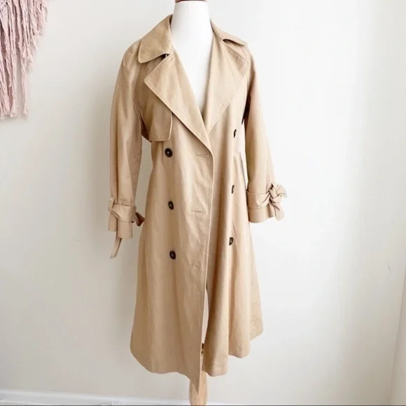 TopShop tan trench coat size US 2